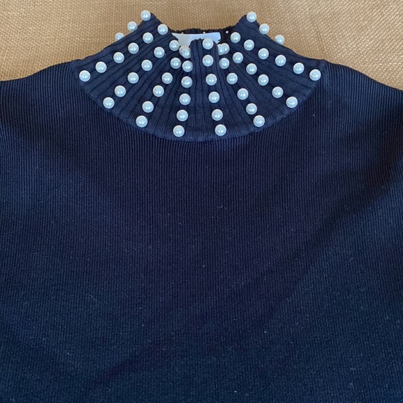 NWT Zara Black Knit Dress With Pearls Women’s Size Medium - Picture 15 of 16